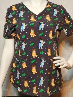Bluey Scrubs Top Small